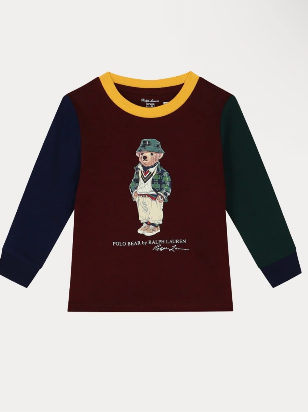 Ralph Lauren Boys Polo Bear Colorblock Long Sleeve T-Shirt 18 months top